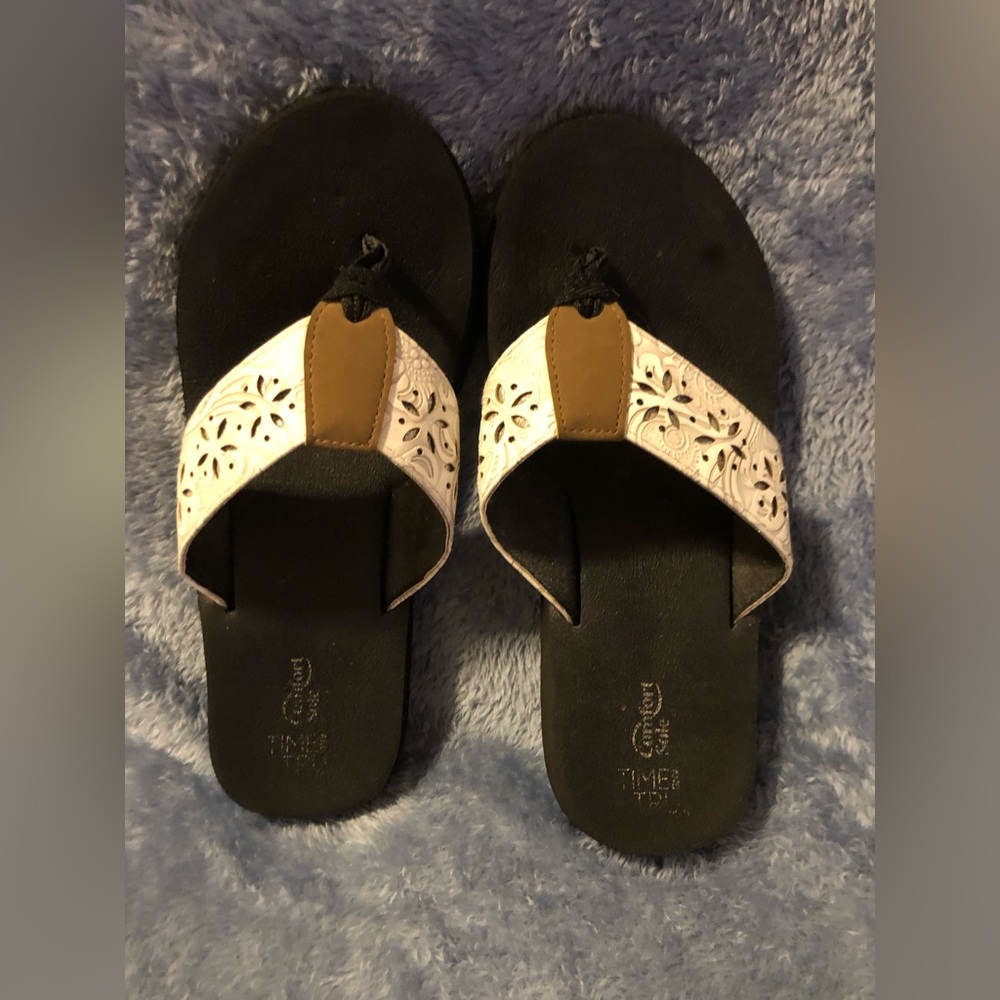 White flip flops